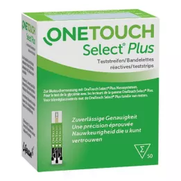 ONE TOUCH Pasirinkite Plus gliukozės kiekio kraujyje tyrimo juosteles, 50 vnt