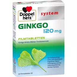 DOPPELHERZ Ginkgo 120 mg sistemos plėvele dengtos tabletės, 30 vnt