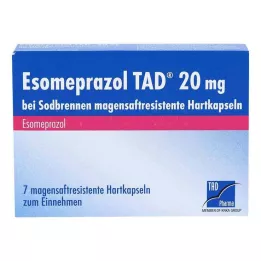 ESOMEPRAZOL TAD 20 mg nuo rėmens msr kietos kapsulės, 7 vnt