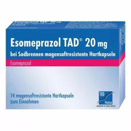 ESOMEPRAZOL TAD 20 mg nuo rėmens msr kietos kapsulės, 14 vnt
