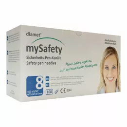 DIAMET mySafety Safety Pen Kan.31 G 0,25x8 mm, 100 vnt