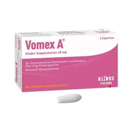 VOMEX A Vaikiškos žvakutės 40 mg, 5 vnt
