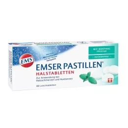 EMSER Pastilės su mentolio šviežumu be cukraus, 30 vnt