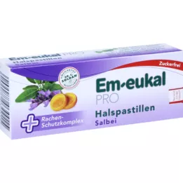 EM EUKAL PRO Pastilės iš šalavijų gerklei, be cukraus, 30 vnt