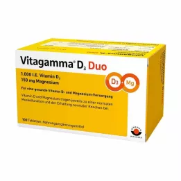 VITAGAMMA D3 Duo 1 000 I.E. Vitaminas D3 150mg Magnes.NEM, 100 vnt