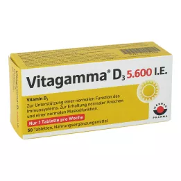 VITAGAMMA D3 5 600 TV vitamino D3 NEM tabletės, 50 vnt