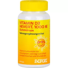 VITAMIN D3 HEVERT 1 000 TV guminiai lašai, 60 vnt