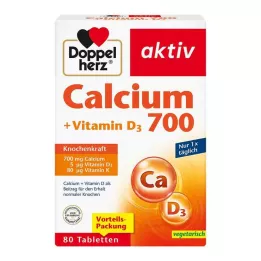 DOPPELHERZ Kalcis 700+Vitaminas D3 tabletės, 80 vnt