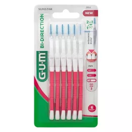 GUM Bi-Direction Interdentalb.1,2 mm rožinė, 6 vnt