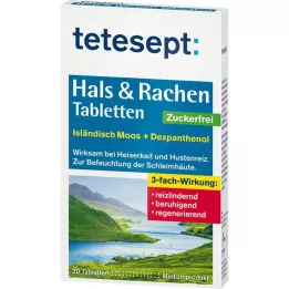 TETESEPT Gerklė & Gerklės tabletės be cukraus, 20 vnt