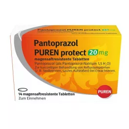 PANTOPRAZOL PUREN Protect 20 mg skrandyje neirios tabletės, 14 vnt