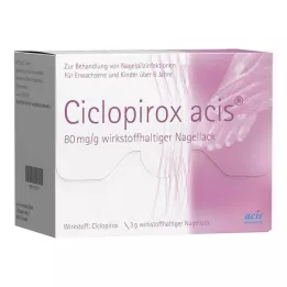 CICLOPIROX acis 80 mg/g veikliosios medžiagos nagų lakas, 3 g