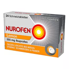 NUROFEN 200 mg Lemon tirpstančios tabletės, 24 vnt