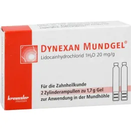 Dynexan burnos gelio cilindrinės ampulės, 2x1,7 g