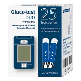 GLUCO TEST DUO Bandymo juostelės, 25 vnt