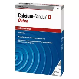 CALCIUM SANDOZ D Osteo 500 mg/1000 TV kramtomosios tabletės, 120 vnt
