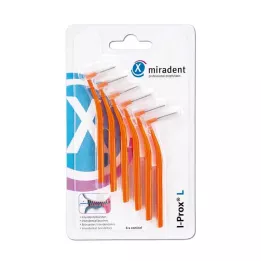 MIRADENT Tarpdančių šepetėlis I-Prox L 0,8 mm oranžinis, 6 vnt