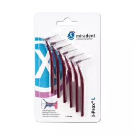 MIRADENT Tarpdančių šepetėlis I-Prox L 0,8 mm bordo, 6 vnt