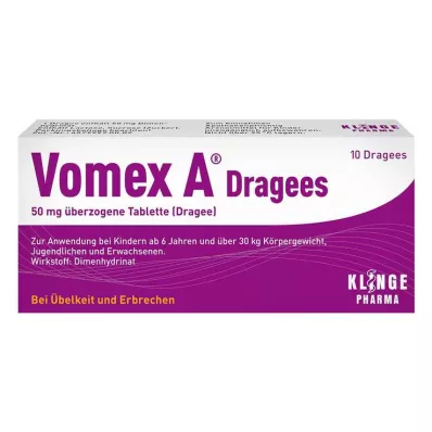 VOMEX A Dragees 50 mg dengtos tabletės, 10 vnt