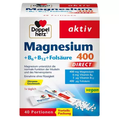 DOPPELHERZ Magnis+B vitaminai DIRECT Granulės, 40 vnt DOPPELHERZ Magnis+B vitaminai DIRECT Granulės, 40 vnt
