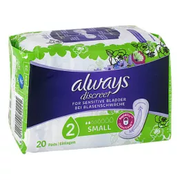 ALWAYS diskretiškas šlapimo nelaikymo įdėklas mažas, 20 vnt