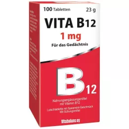 VITA B12 1 mg mėtų skonio pastilės, 100 vnt