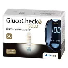 GLUCOCHECK GOLD Gliukozės kiekio kraujyje tyrimo juostelės, 50 vnt