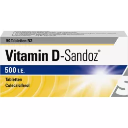VITAMIN D SANDOZ 500 TV tabletės, 50 vnt