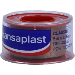 HANSAPLAST Fixierpfl.Classic 2,5 cmx5 m stūmimas, 1 vnt