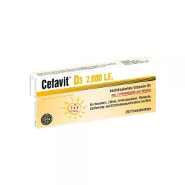 CEFAVIT D3 7 000 TV plėvele dengtos tabletės, 20 vnt