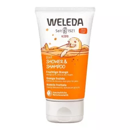 WELEDA Vaikiškas dušas 2 viename & Šampūnas vaisinės oranžinės spalvos, 150 ml