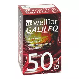 WELLION GALILEO Gliukozės kiekio kraujyje tyrimo juostelės, 50 vnt