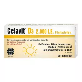 CEFAVIT D3 2000 TV plėvele dengtos tabletės, 60 vnt