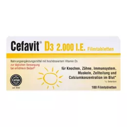 CEFAVIT D3 2000 TV plėvele dengtos tabletės, 100 vnt