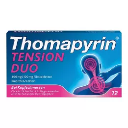 THOMAPYRIN TENSION DUO 400 mg/100 mg plėvele dengtos tabletės, 12 vnt