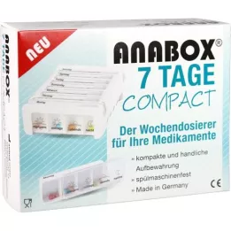 ANABOX Kompaktiškas 7 dienų savaitinis dozatorius baltas, 1 vnt