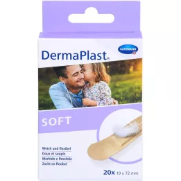 DERMAPLAST SOFT Gipso juostos 19x72 mm, 20 vnt