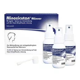 MINOXICUTAN Vyriški 50 mg/ml purškalas, 3X60 ml