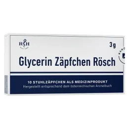 Glicerino žvakutės Rösch 3 g nuo vidurių užkietėjimo, 10 vnt
