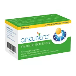 ANKUBERO Vitaminas D3 1000 TV skystos kapsulės, 60 vnt