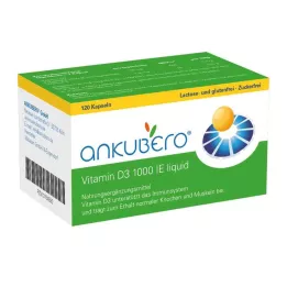 ANKUBERO Vitaminas D3 1000 TV skystos kapsulės, 120 vnt