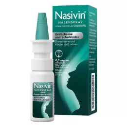 NASIVIN Nosies purškalas be eksploatacinių medžiagų suaugusiems ir moksleiviams, 10 ml