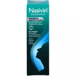 NASIVIN Nosies purškalas suaugusiems ir moksleiviams, 10 ml
