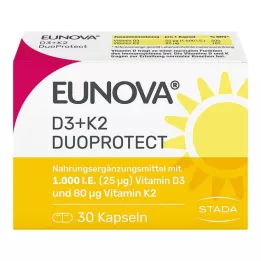 EUNOVA DuoProtect D3+K2 1000 TV/80 μg kapsulės, 30 vnt