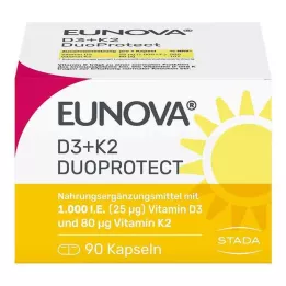 EUNOVA DuoProtect D3+K2 1000 TV/80 μg kapsulės, 90 vnt