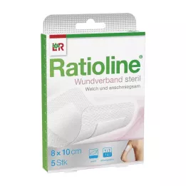 RATIOLINE Žaizdos tvarstis 10x8 cm sterilus, 5 vnt
