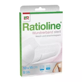 RATIOLINE Žaizdos tvarstis 15x10 cm sterilus, 5 vnt