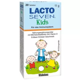 LACTO SEVEN Vaikiškos braškių-aviečių skonio tabletės, 20 vnt