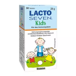 LACTO SEVEN Vaikiškos braškių-aviečių skonio tabletės, 50 vnt