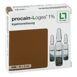 Procaine-Loges 1 % injekcinio tirpalo ampulės, 10 x 2 ml